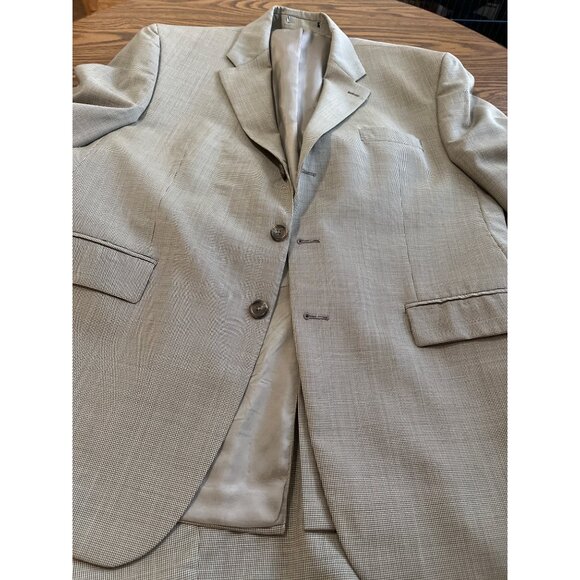 Chaps Ralph Lauren tan wool cashmere suit jacket and pants size 46R - Picture 4 of 8